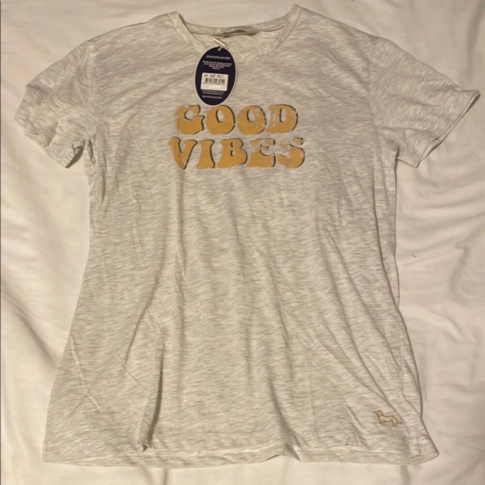 Peteralexander Good Vibes T-Shirt in Cream Size M NWT